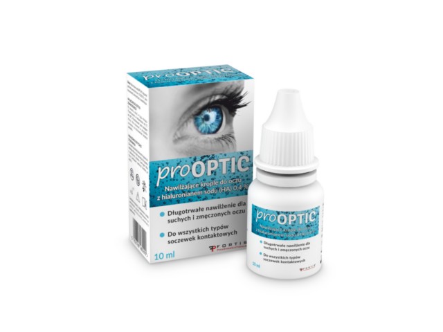 Prooptic Krople do oczu nawilżające 0,4% HA interakcje ulotka krople do oczu  10 ml (+ zakraplacz)