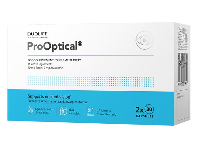 Prooptical interakcje ulotka kapsułki - 60 kaps. (30 kaps. + 30 kaps.)