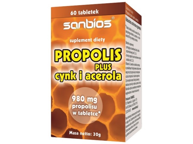 Propolis Plus Cynk I Acerola interakcje ulotka tabletki 500 mg 60 tabl.