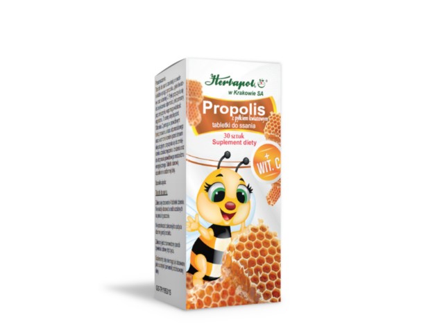 Propolis Z Pyłkiem Kwiatowym interakcje ulotka tabletki do ssania  30 tabl.