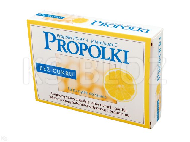 Propolki z propolisem, cytryną bez cukru interakcje ulotka pastylki do ssania  16 pastyl.