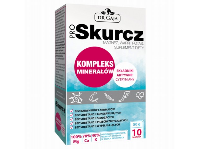 ProSkurcz Cytrynian Magnezu Potasu Wapnia interakcje ulotka proszek - 10 sasz.
