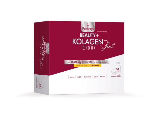 Protego Beauty Kolagen 10 000 Shot interakcje ulotka płyn  30 amp.