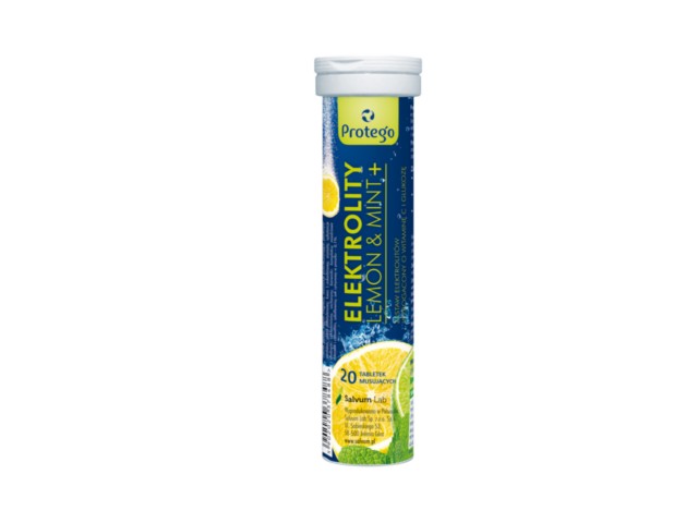 Protego Elektrolity lemon & mint+ interakcje ulotka tabletki musujące  20 tabl. (tub.)