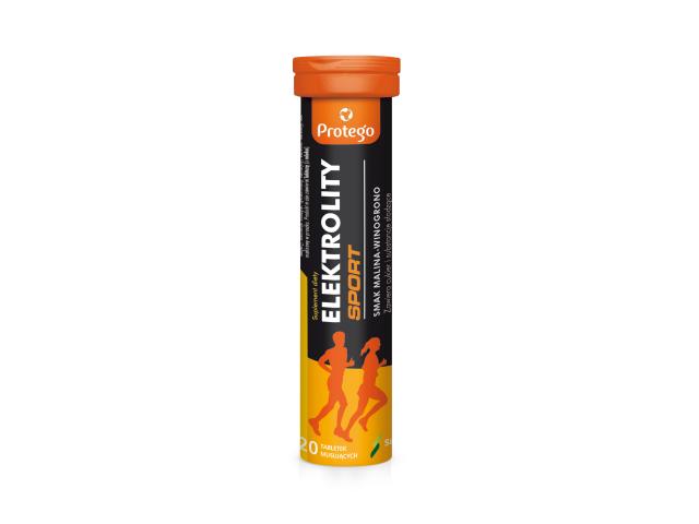 Protego Elektrolity Sport interakcje ulotka tabletki musujące  20 tabl. (tub.)