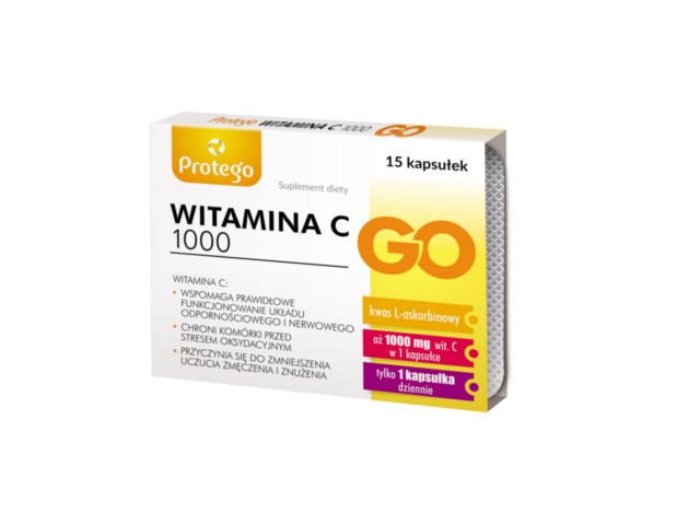 Protego Witamina C 1000 Go interakcje ulotka kapsułki żelatynowe twarde - 15 kaps.