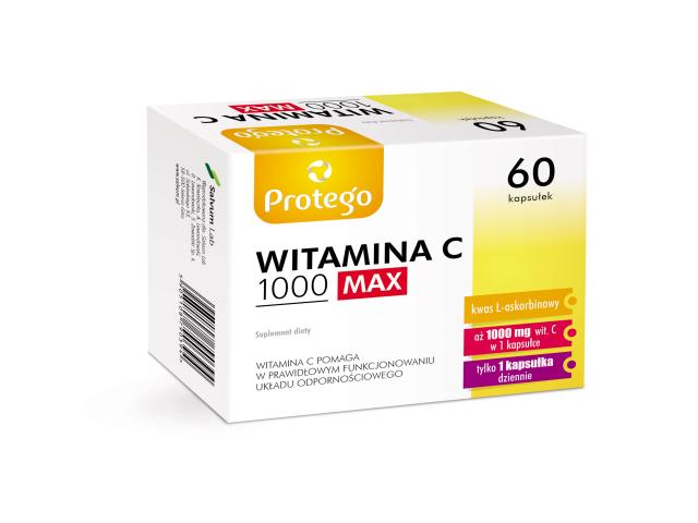 Protego Witamina C 1000 Max interakcje ulotka kapsułki  60 kaps.