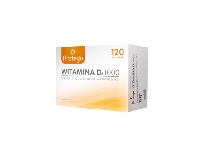 Protego Witamina D 1000 interakcje ulotka kapsułki - 120 kaps.