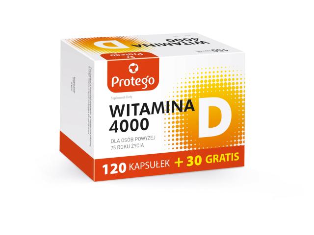 Protego Witamina D 4000 interakcje ulotka kapsułki  150 kaps.