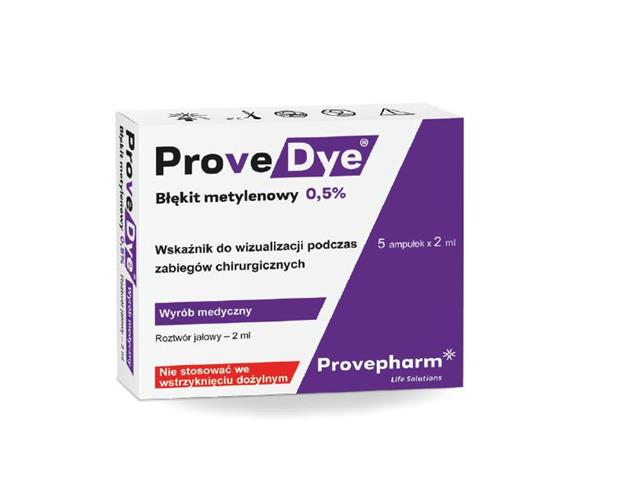 ProveDye Błękit metylenowy 0,5% interakcje ulotka roztwór  5 amp. po 2 ml