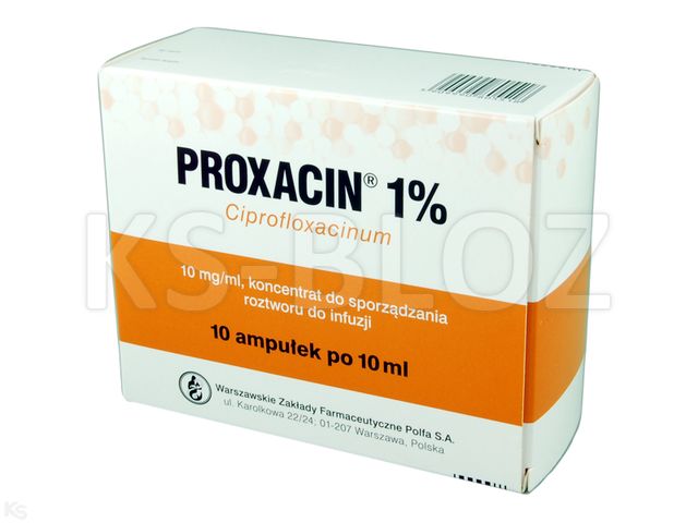 Proxacin 1% interakcje ulotka koncentrat do sporządzania roztworu do infuzji 10 mg/ml 10 amp. po 10 ml