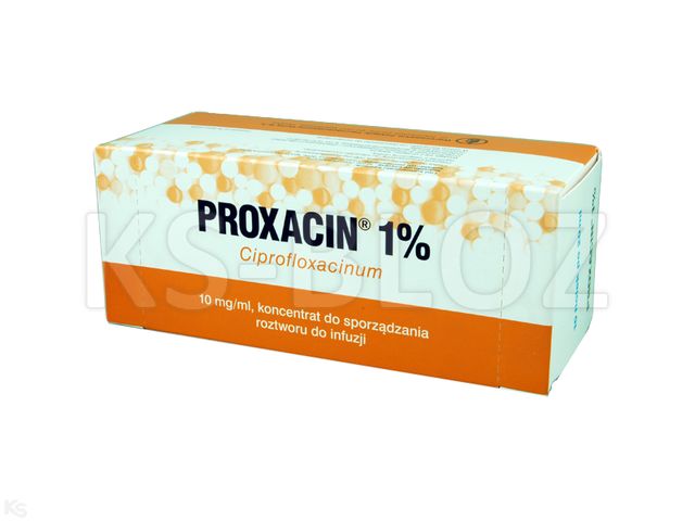 Proxacin 1% interakcje ulotka koncentrat do sporządzania roztworu do infuzji 0,01 g/ml 10 fiol. po 20 ml