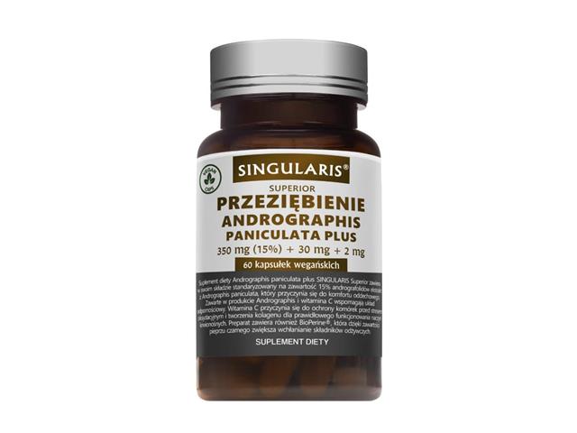 Przeziębienie Andrographis Paniculata Plus 350 mg (15%) + 30 mg + 2 mg Singularis Superior interakcje ulotka kapsułki  60 kaps.