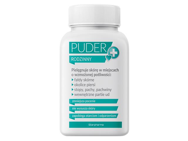 Puder do ciała rodzinny pielęgnuje skórę w miejscach o wzmożonej potliwości interakcje ulotka puder - 100 g