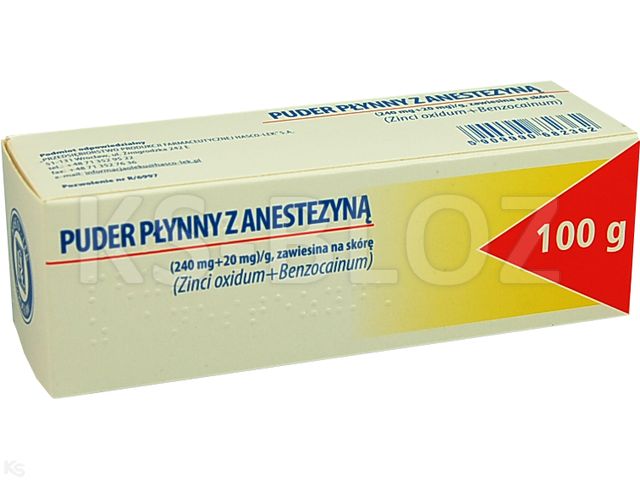 Puder Płynny z anestezyną interakcje ulotka zawiesina na skórę (20mg+240mg)/g 100 g (tub.)