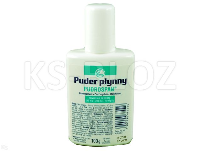 Pudrospan Puder Płynny interakcje ulotka  (200mg+10mg+10mg)/g 100 g