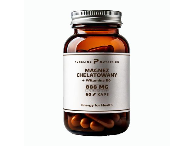 Pureline Nutrition Magnez Chelatowany + Witamina B6 interakcje ulotka kapsułki - 60 kaps.