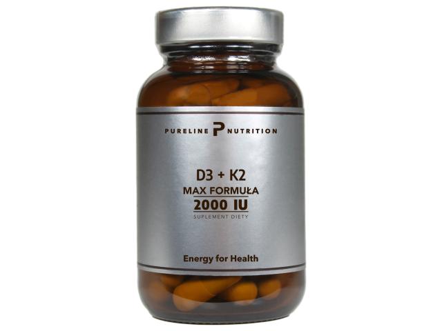 Pureline Nutrition Witamina D3 + K2 interakcje ulotka kapsułki - 120 kaps.