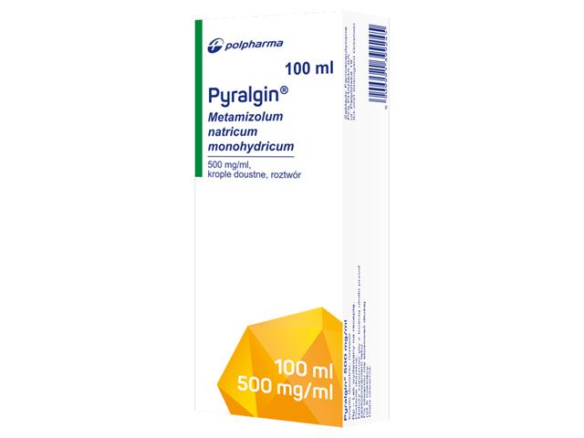Pyralgin interakcje ulotka krople doustne, roztwór 500 mg/ml 100 ml