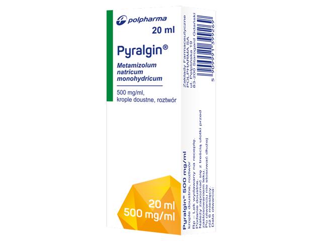 Pyralgin interakcje ulotka krople doustne, roztwór 500 mg/ml 20 ml