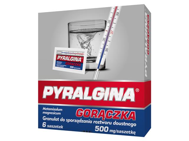 Pyralgina Ból I Gorączka interakcje ulotka granulat do sporządzania roztworu doustnego 500 mg/sasz. 6 sasz. po 1,168 g