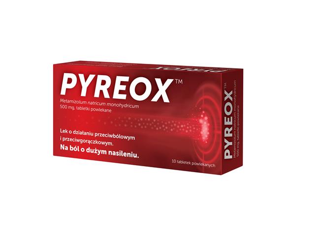 Pyreox interakcje ulotka tabletki powlekane 500 mg 10 tabl.