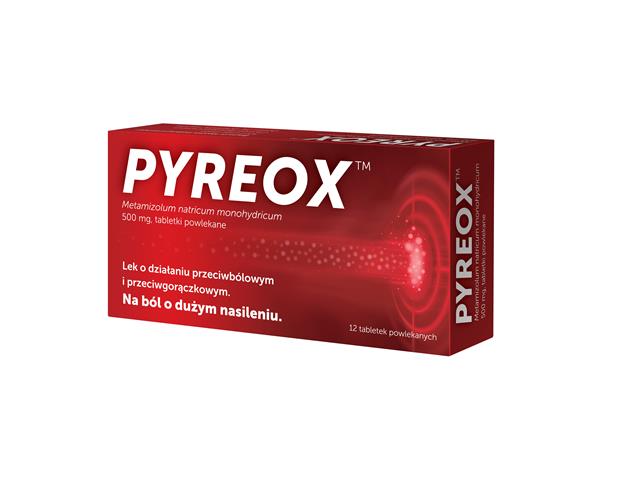 Pyreox interakcje ulotka tabletki powlekane 500 mg 12 tabl.