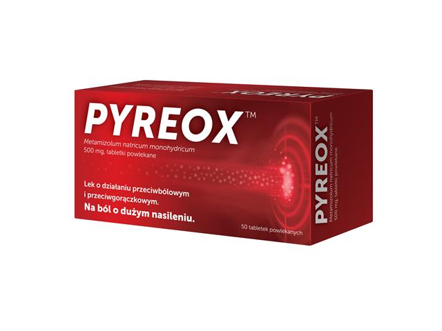 Pyreox interakcje ulotka tabletki powlekane 500 mg 50 tabl.