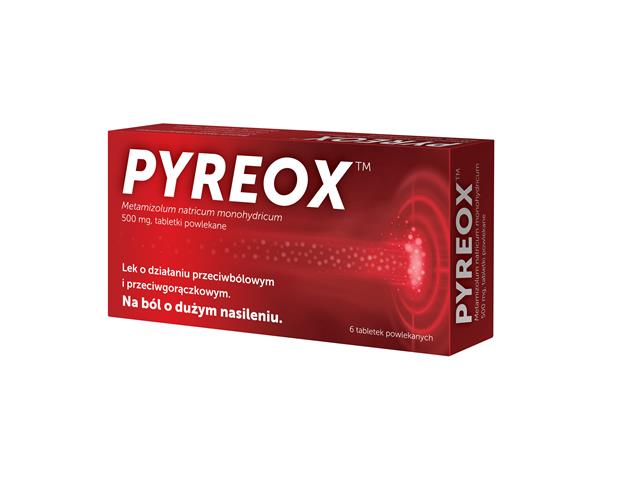 Pyreox interakcje ulotka tabletki powlekane 500 mg 6 tabl.