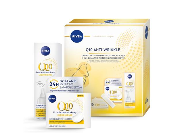 Q10 ANTI-WRINKLE Zestaw świąteczny 2022 Krem nawil. na dzień + Krem ujędrn. pod oczy interakcje ulotka zestaw - 50 ml (+ 15 ml)