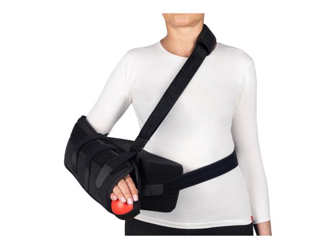 Qmed By Meyra Shoulder Immobilizer 45 Orteza odwodząca stawu barkowego czarna L interakcje ulotka orteza  1 szt.