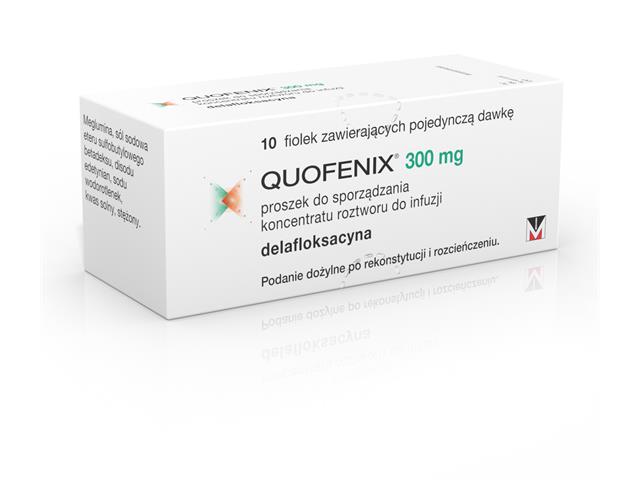 Quofenix interakcje ulotka proszek do sporządzania koncentratu roztworu do wstrzykiwań/infuzji 0,3 g 10 fiol.