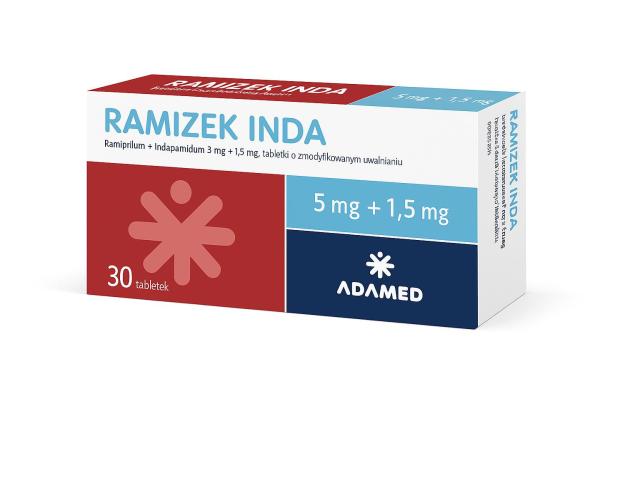 Ramizek Inda interakcje ulotka tabletki o zmodyfikowanym uwalnianiu 5mg+1,5mg 30 tabl.