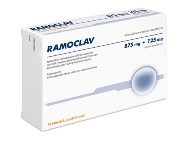 Ramoclav interakcje ulotka tabletki powlekane 875mg+125mg 14 tabl.