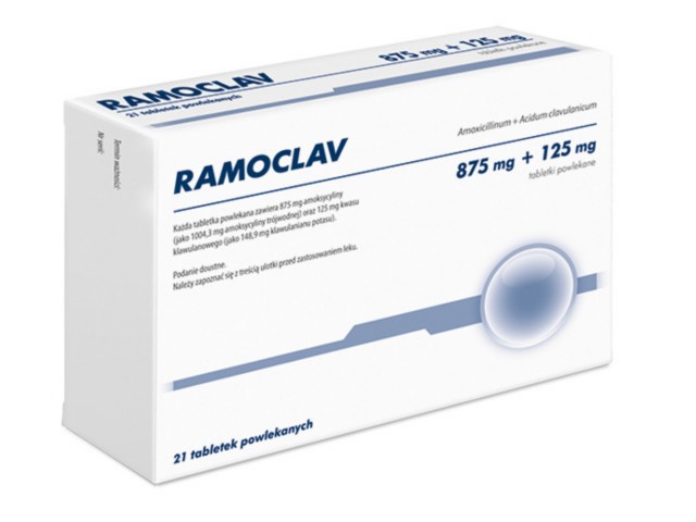 Ramoclav interakcje ulotka tabletki powlekane 875mg+125mg 21 tabl.