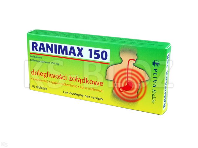 Ranitidinum Pliva (Ranimax 150) interakcje ulotka tabletki powlekane 0,15 g 10 tabl.