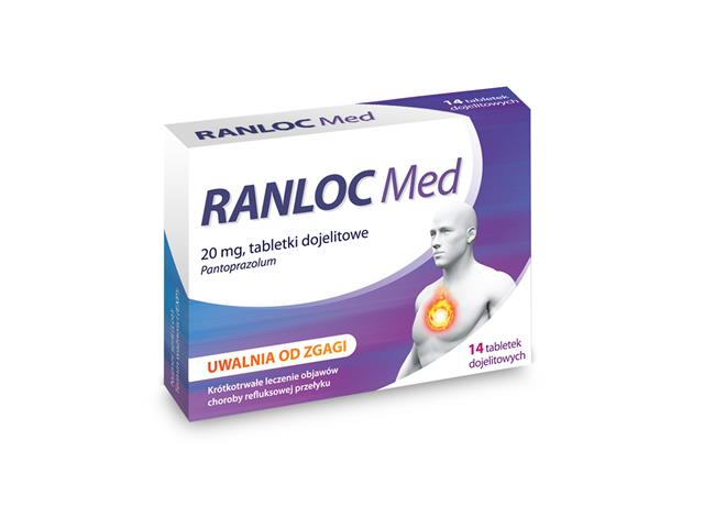 Ranloc Med interakcje ulotka tabletki dojelitowe 20 mg 14 tabl.