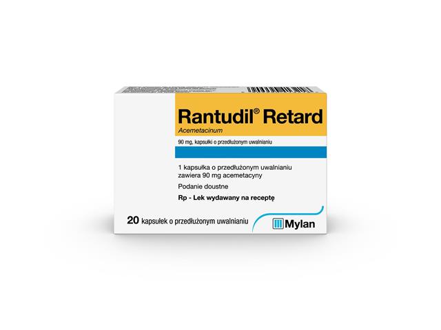 Rantudil Retard interakcje ulotka kapsułki o przedłużonym uwalnianiu 90 mg 20 kaps. | (2 blist. po 10 kaps.)