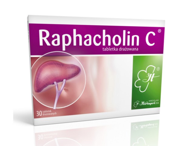 Raphacholin C interakcje ulotka tabletki drażowane  30 tabl.