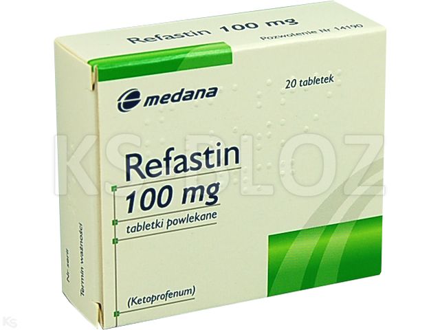Refastin interakcje ulotka tabletki powlekane 100 mg 20 tabl. (1x20)