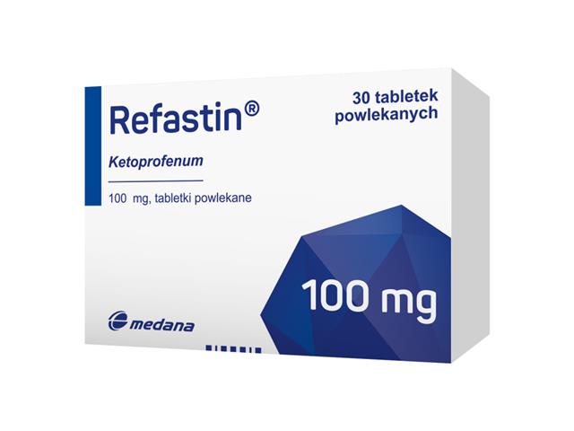 Refastin interakcje ulotka tabletki powlekane 100 mg 30 tabl. | 3 blist.po 10 szt.