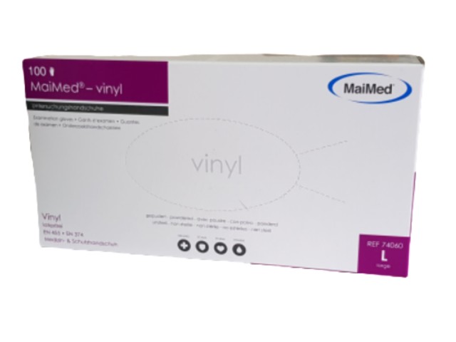 Rękawice winylowe Vinyl L lekko pudr. MaiMed interakcje ulotka rękawice - 100 szt.