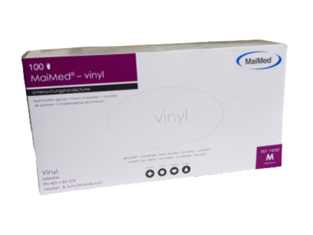 Rękawice winylowe Vinyl PF M bezpudrowe MaiMed interakcje ulotka rękawice - 100 szt.