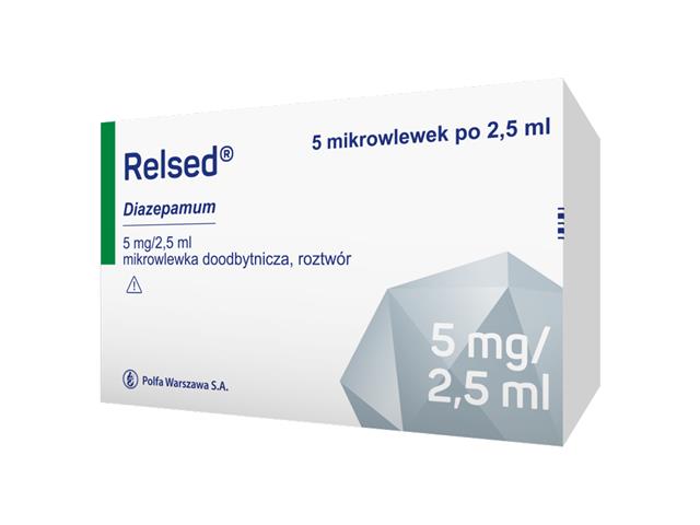 Relsed interakcje ulotka mikrowlewka doodbytnicza, roztwór 2 mg/ml 5 wlew. po 2.5 ml