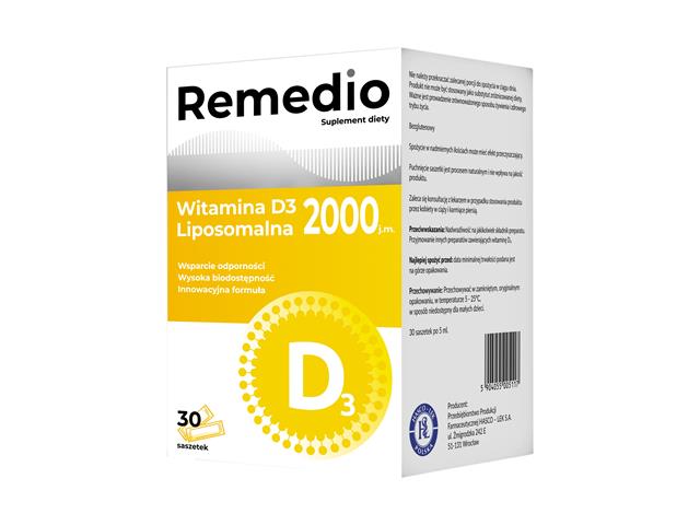 Remedio Witamina D3 Liposomalna interakcje ulotka płyn  30 sasz. po 5 ml