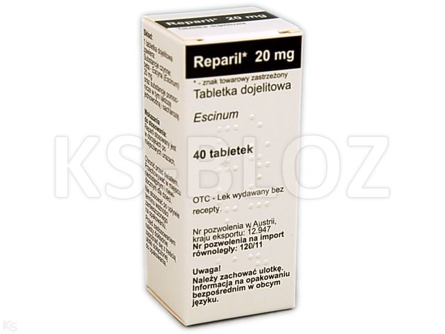 Reparil interakcje ulotka tabletki dojelitowe 20 mg 40 tabl.