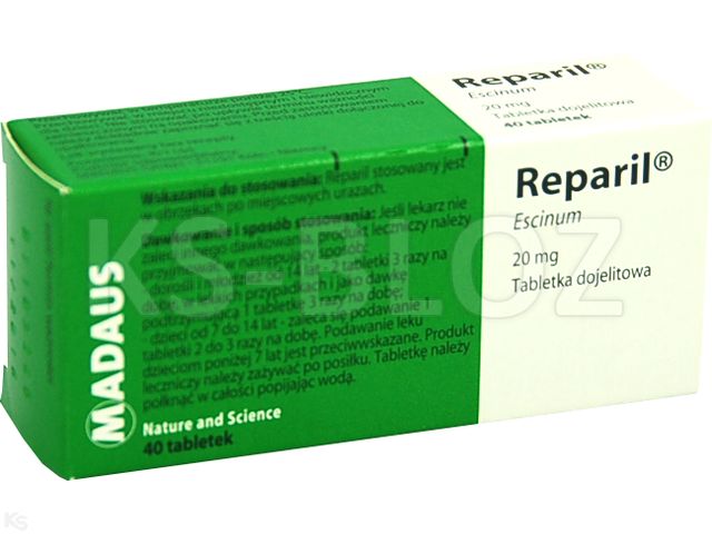 Reparil interakcje ulotka tabletki dojelitowe 20 mg 40 tabl.