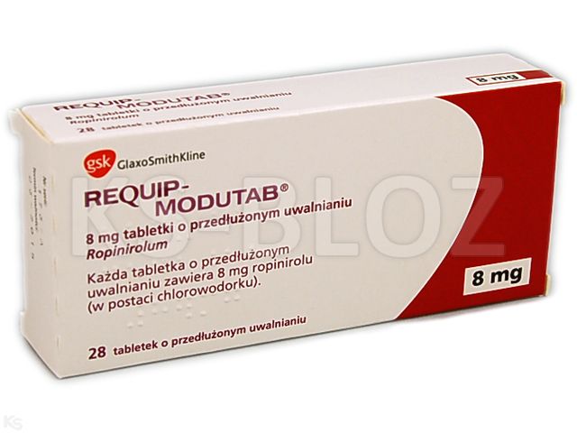 Requip-Modutab interakcje ulotka tabletki o przedłużonym uwalnianiu 8 mg 