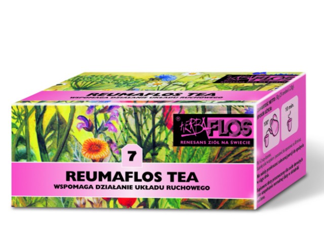 Reumaflos Tea interakcje ulotka zioła do zaparzania w saszetkach  25 toreb. po 2 g