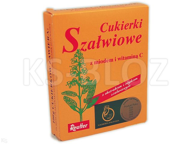 Reutter Cukierki szałwiowe z miodem i witaminą C interakcje ulotka   50 g